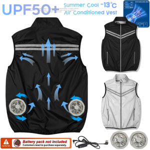 New Cooling Vest Wearable Light Fan Vest Air-conditioned Clothes Energy Saving Durable Work Fishing Cooling Vest Outdoor Hiking