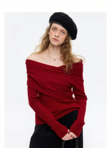 VEGA CHANG | Áo Sweater Dạng Trễ Vai Cho Nữ