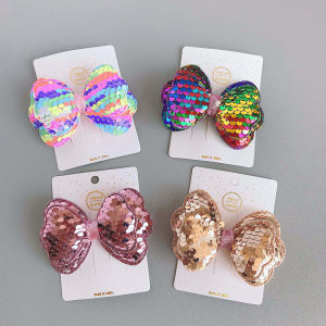 1PC New Double Sequin Bow Princess Baby Girls Cute Hairpins Hair Clips Kids Headwear Children Hair Accessories