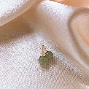 New Chinese Style Jade Earrings Womens 2025 New Hot 925 Pure Silver Needle Ear Bone Studs Ear Cuff Earrings Jewelry Accessories