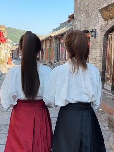 แฮร์พีชหางม้า แบบตรง คลิป3ขาผมไม่เงา ผมนุ่ม ยาว40-55ซม