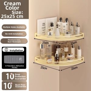 Corner Storage Rack Wall-mounted Drill-free Fan-shaped