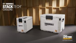 TOUGHBUILT STACKTECH XL White 38-Quart Insulated Chest Ice Cooler Large Storage Box TB-B1-C-70