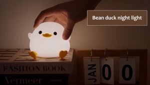 Silicone Duck Pat Night Light Simple Touch Lamp Eye Caring Cartoon Sleeping Light Cute Nursery Nightlight for Kids Room