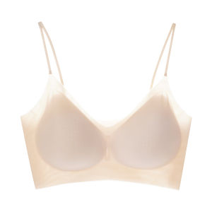 ไร้สาย Bra ชุดชั้นในไร้รอยต่อผู้หญิงบางหน้าอกขนาดใหญ่ปรากฏขนาดเล็ก Cool Feeling ถ้วยคงที่ เสื้อกั๊ก สไตล์สบาย Bra