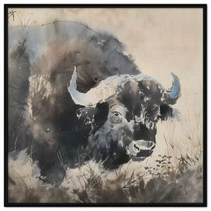 Tranh con trâu thủy mặc tranh treo tường dán tường trang trí hiện đại treo phòng khách nội thất. CGI-636