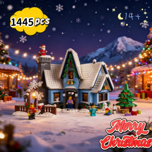 1445PCS New Arrival 10293 Santas Visit House Building Blocks City Winter Village Set Street Model Stacking Brick Christmas Gift