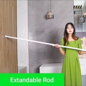 [90CM-290CM] Worthbuy Telescopic Curtain Rod Adjustable Shower Rod Drying Rack Towel Hanger Clothesline Pole Rod