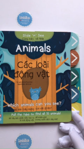 Sách Chuyển Động Song Ngữ Cùng Kéo Và Nhìn - Động Vật - Slide And See - Animals - Tân Việt