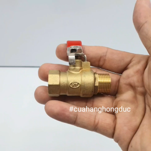 Van Bi Khóa Nối Ren 3/8 inch (17mm) Đồng Thau Tay Gạt