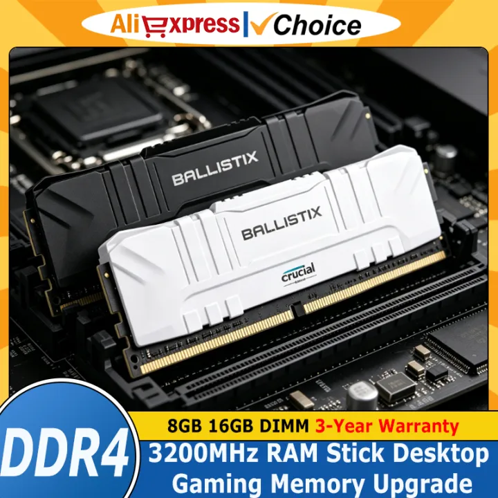 crucial | Crucial Ram Desktop DDR4 8GB 16GB 32GB 3200MHz Ballistix Platinum Game XMP 2.0 Support RAM Stick 3200MHz For Computer Operation