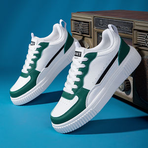 2025 Spring Women's Outdoor Green Leather Casual Sneakers & Breathable Walking Shoes