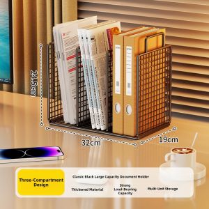 evesigar | Multifunctional Desktop Metal Organizer A4 Files Storage Rack
