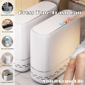 ถังขยะสำหรับห้องน้ำวิสัยทัศน์12L/16L พร้อมฝาปิดอัตโนมัติถังขยะช่องถังขยะประเภทขยะแคบใช้ในครัวเรือนถังเก็บของถังขยะสำหรับห้องครัว