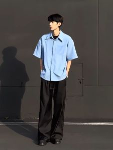 Blue Thin Ice Silk Shirt: A Summer Essential for Men