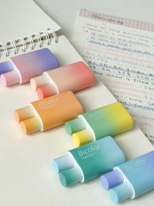 Colin Fluorescent Pen Eye-Protection Highlighter for Students Note-Taking Stress-Free Colorful Pen Good Looking Silver Light