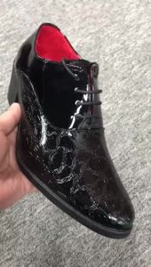 Mens Formal Height-Increasing Shoes – Leather Slip-On High Heels for Wedding Career and Work – Sizes 38-46