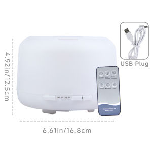 500ml Essential Oil Diffuser Quiet Aromatherapy Mist Diffusers Ultrasonic Remote Control Air Humidifier with Timing Function