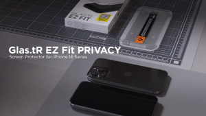 2 Pack Spigen iPhone 16 / iPhone 15 Privacy Tempered Glass 6.1" Glas.tR EZ Fit iPhone 6.1" Screen Protector