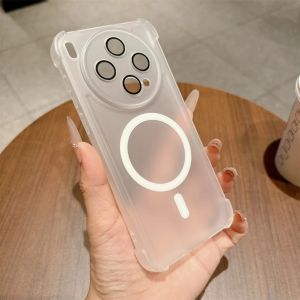 Matte Frosted Shockproof Magnetic Phone Case with Lens Protector For vivo X200 X300 Pro Mini X200s X300s IQOO 13 15 Ultra NEO 11