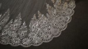 Flor de amor 4M One-Layer Trailing Wedding Veil Embroidered Floral Lace wedding clothes for women