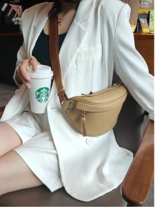 กระเป๋าคาดหน้าอกหนังแท้ขนาดเล็กสำหรับผู้หญิง กระเป๋าสะพายข้างแบบหัวเข็มขัด กระเป๋าคาดเอวหนังวัวนิ่ม กระเป๋าสะพายข้างแฟชั่นสำหรับผู้หญิง