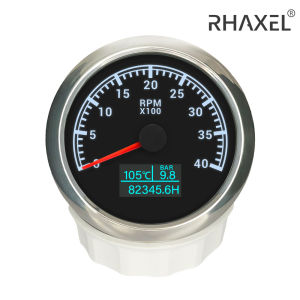 Máy Đo Tốc Độ RHAXEL 85mm Chống Nước 8000 Vòng/phút Với Đồng Hồ Đo Áp Suất Dầu Nhiệt Độ Nước Đồng Hồ Đo Giờ Hoạt Động 9-32V 7 Đèn Nền Để Giám Sát Động Cơ