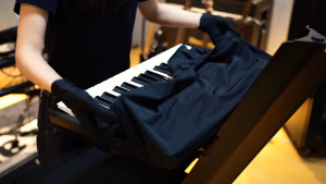 61/88 Keys electronic piano dust shield Waterproof Oxford cloth keyboard cover Elastic Cord Locking Clasp Tahan lama