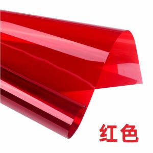 Red Color Glass Paper Film Transparent and Diaphanous Decoration Wedding Handmade Environment Creation Sun Protection Thermal Insulation Doors and Windows Decoration