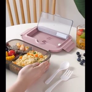 Ultra-light Lunch Box Sealed Bento Lunch Box for Adult Kids Baunan Lunch Box with Spoon Fork Plastic