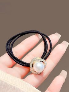 Simple Sweet Retro Diamond Flower Hair Ties Pearl Hair Bands New 2025 Family Personal Care Tools Hair Accessories