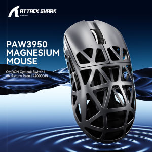 ATTACK SHARK | ATTACK SHARK R2 Wireless Gaming Mouse PAW3950 42000DPI 8K Polling Magnesium Alloy 48g Lightweight Tri-Mode Bluetooth for Esports