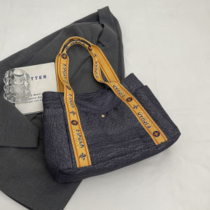 Large Capacity Canvas Tote Bag Womens Commuter Handbag School Class Versatile Single Shoulder Bag Korean Style Soft Handbag