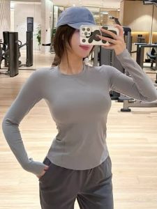 High End Naked Sensation Yoga Fitness Long Sleeve round Neck Slimming T-Shirt Soft Cloud Feel Comfortable Breathable Moisture Wicking