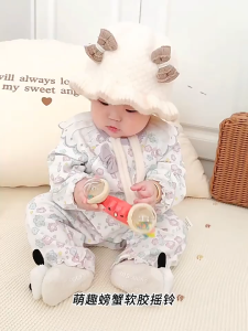 NIKO Baby Toys Infant Newborn Rattle Toys Comfort Toys Crab Rattle Toys Early Educational Toys Can Be Boiled BPA Free