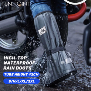 FUNPOINT Thickened Waterproof Rain Boots Anti -Slip And Wear -Resistant Zipper Shoe For Men And Women