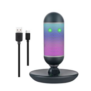 YARMEE USB Gaming Microphone Professional RGB Laptop and Desktop computer Microfono With Shockproof bracket Rotating bracket
