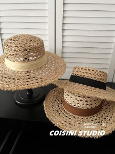 Elegant Perforated Large Brim Summer Hat Sun Protection