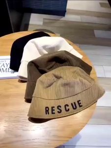 Mũ Bucket Vải Gân Thêu Chữ RESCUE Cá Tính – Mũ Vành Cụp Thời Trang Hàn Quốc Freesize Hot Trend