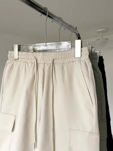 Seluar Cargo Pendek Lelaki Quick Dry Short Pants for Men with Drawstring Waist Multiple Pockets Outdoor Casual Wear