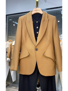 GOUWU | Áo Blazer Nữ Beige Chống Nhăn