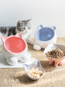Bát Ăn Bằng Gốm Vivipet Cho Mèo Hình Đầu Mèo Có Mã QR Bảo Vệ Cột Sống Cổ Bát Nước Bát Ăn Mèo Thương Hiệu ViVipet