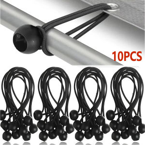 10pcs Ball Bungee Cords Elastic Rope Canopy Tarp Tie Fixed Shelter Cargo Camping Tent Poles Outdoor Accessories