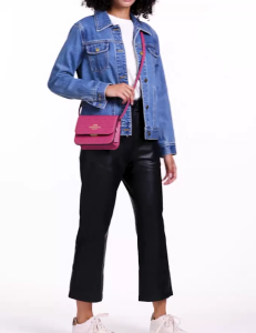 Coach Mini Brynn Perforated Crossbody cum Clutch In Calf Leather (Rouge) Style: CA792 [Mint by MelM] Optional: Coach Box & Paper Bag)