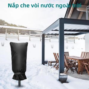 Mùa Đông Chống Thấm Nước Vải Oxford Vỏ Vòi Chống Đông Nhà Bếp Bảo Vệ Vòi Đen Kích Thước 20x51cm Cho Phụ Kiện Vòi