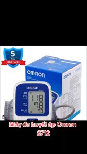 Máy đo huyết áp bắp tay Omron Hem 8712 (Trắng phối xanh)  Tặng bộ đổi nguồn Tốt