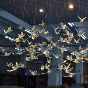 【Free Shipping】5Pcs Acrylic Transparent Bird Wedding Decoration Ceiling Pendant Humming Birds Ornaments Party Decoration DIY Wedding Favors Gifts