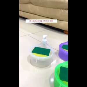 ที่จ่ายสบู่ ขวดใส่น้ำยาล้างจาน พร้อมที่เก็บฟองน้ำ "แถมฟรีฟองน้ำ"  น้ำยาจุ 1000 ML ขวดปั๊มใช้งานง่าย มาพร้อมถ้วยใส่น้ำยาล้างจาน