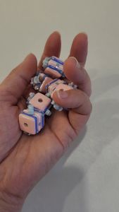 (SG Seller) 25mm New Hand-Painted Acrylic Squarish Bead DIY Loose Bead Bracelet Mobile Phone Jewelry Accessories