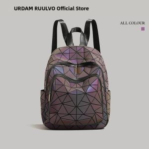 URCDN RDALVO | Laser Geometric Large Capacity Lightweight Commuter Travel Backpack for Women